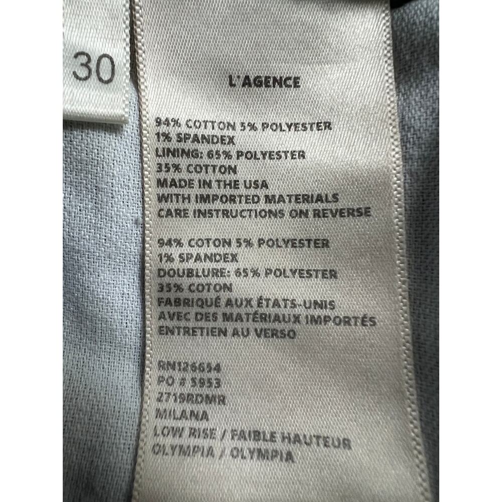 L'AGENCE WOMENS SIZE 30 MILANA LOW RISE STOVEPIPE OLYMPIA LIGHT BLUE NEW - Picture 11 of 13